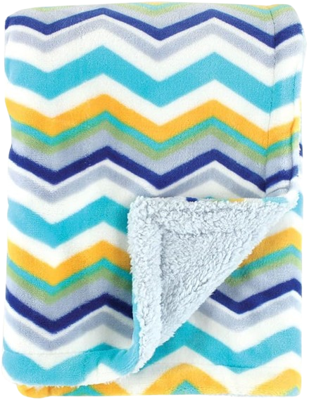 Baby Unisex Baby Plush Mink and Sherpa Blanket, Blue, One Size