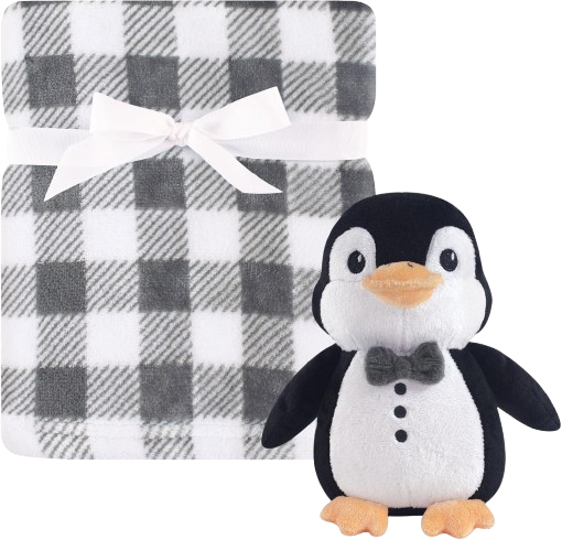 Unisex Baby Plush Blanket with Toy, Mr. Penguin, One Size