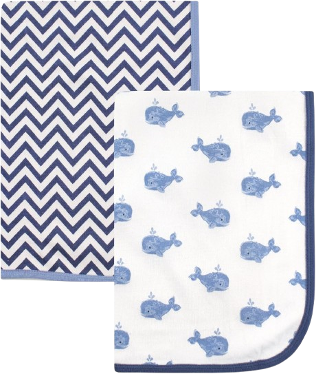 Unisex Baby Cotton Swaddle Blankets, Whale, One Size