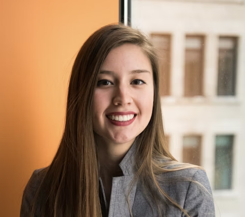 Woman smiling in modern office